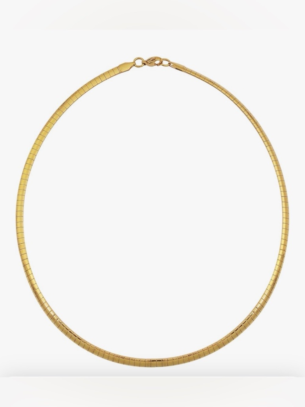 4mm Gold Plated Omega Collar Necklace - Women Jewelry